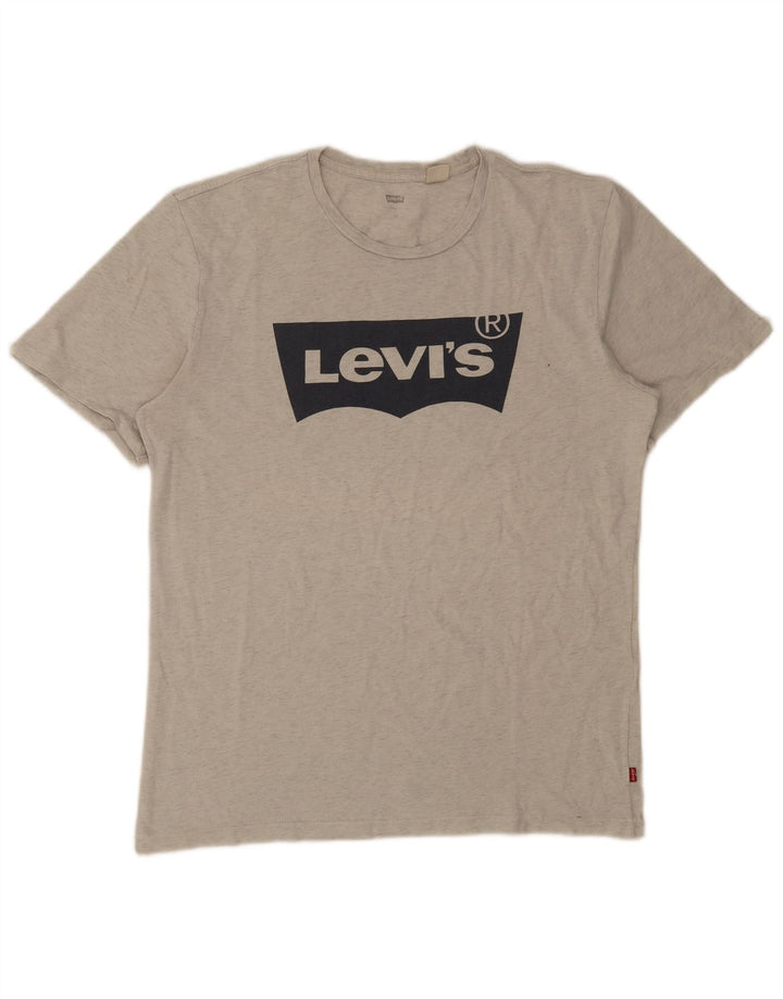 Levi's Herre grafisk T-shirt Top Stor Grå Flecked