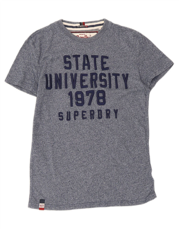 Superdry Grafisk T-shirt til mænd, mellemblå flækket