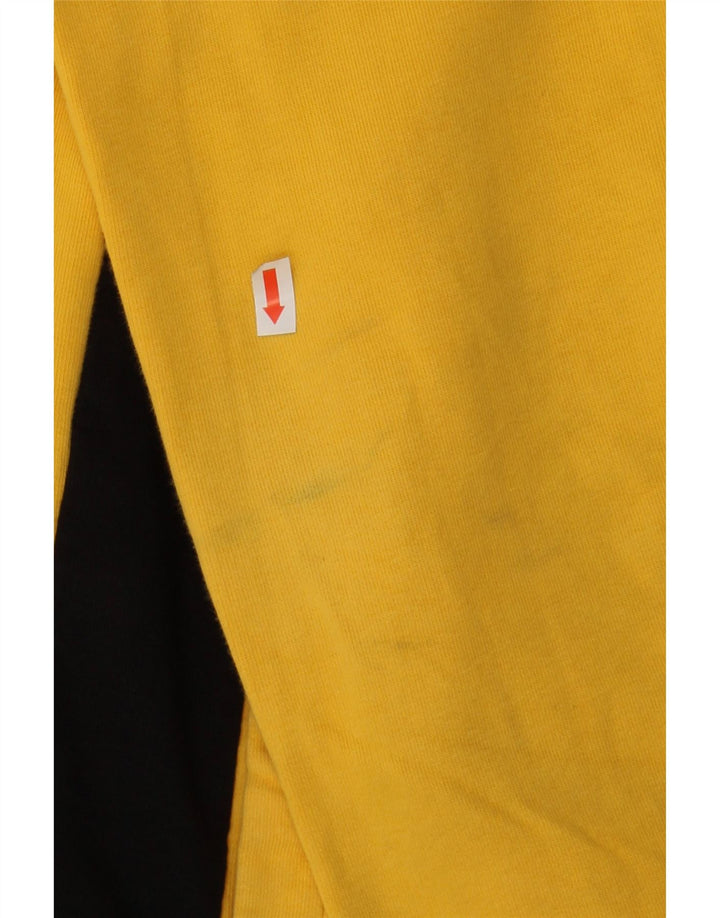 JACK & JONES Mens Zip Hoodie Sweater Medium Yellow Colourblock Cotton Vintage Jack & Jones and Second-Hand Jack & Jones from Messina Hembry 