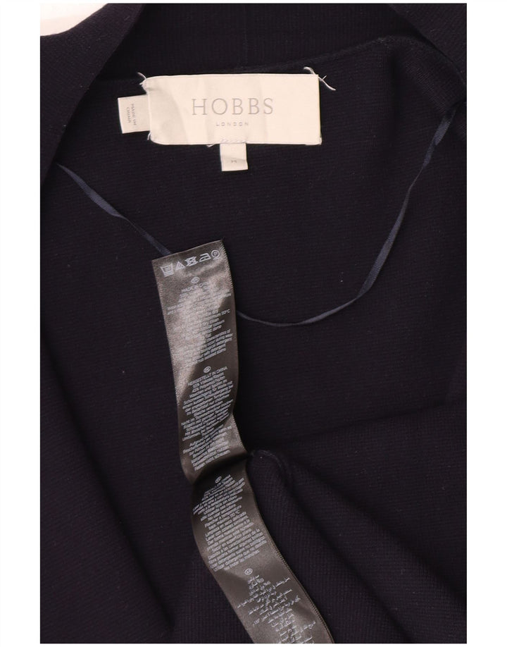 Hobbs Womens Longline Open Cardigan Sweater UK 14 Medium Navy Blue Viscose
