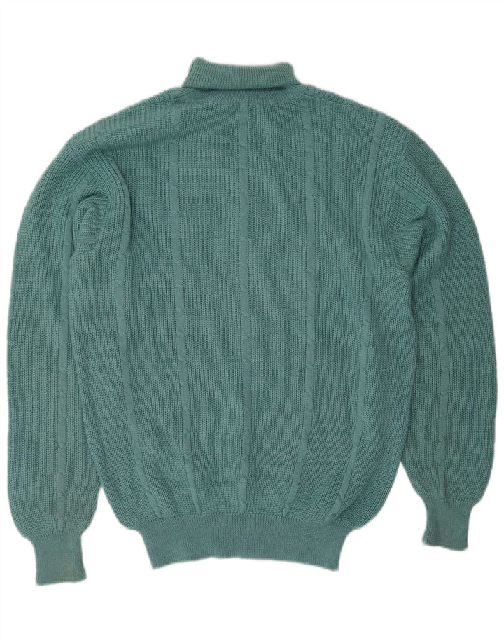 Vintage Herre rullehals sweater stor grøn