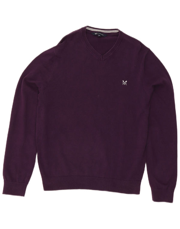 Besætningstøj Herre V-hals sweater Medium Lilla Bomuld