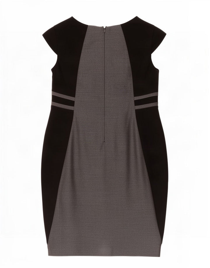 Marks & Spencer Womens Sheath Dress UK 14 Medium Grey Colourblock Polyester