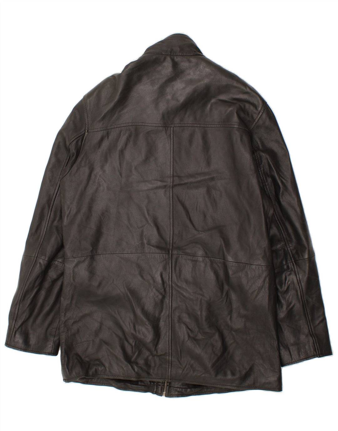 JEREM Mens Leather Coat UK 42 XL Black Leather Vintage Jerem and Second-Hand Jerem from Messina Hembry 
