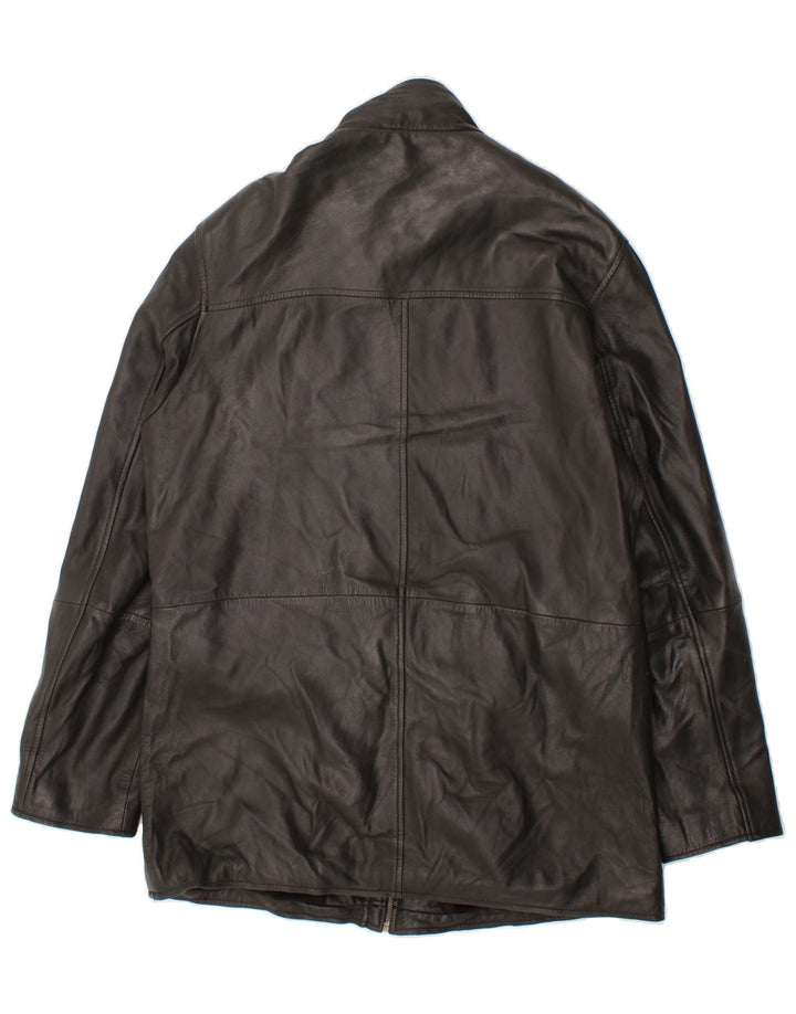 JEREM Mens Leather Coat UK 42 XL Black Leather Vintage Jerem and Second-Hand Jerem from Messina Hembry 