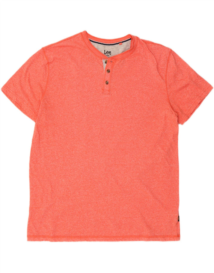 LEE Mens T-Shirt Top XL Orange Cotton
