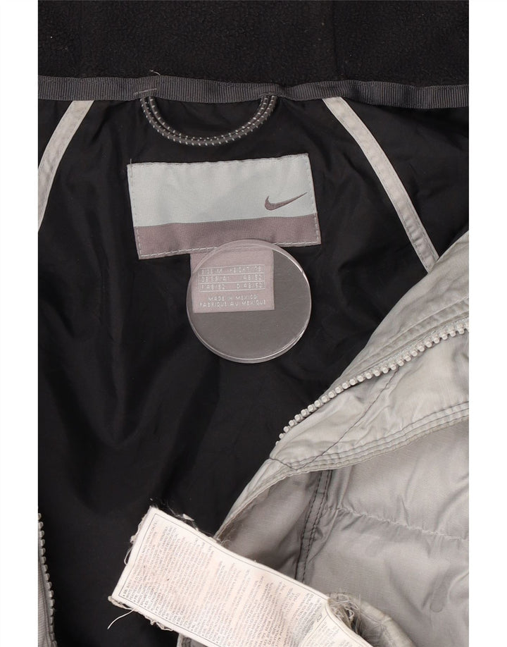 Nike Herre Hætte Loose Fit Polstret Frakke UK 39/41 Medium Grey Polyester