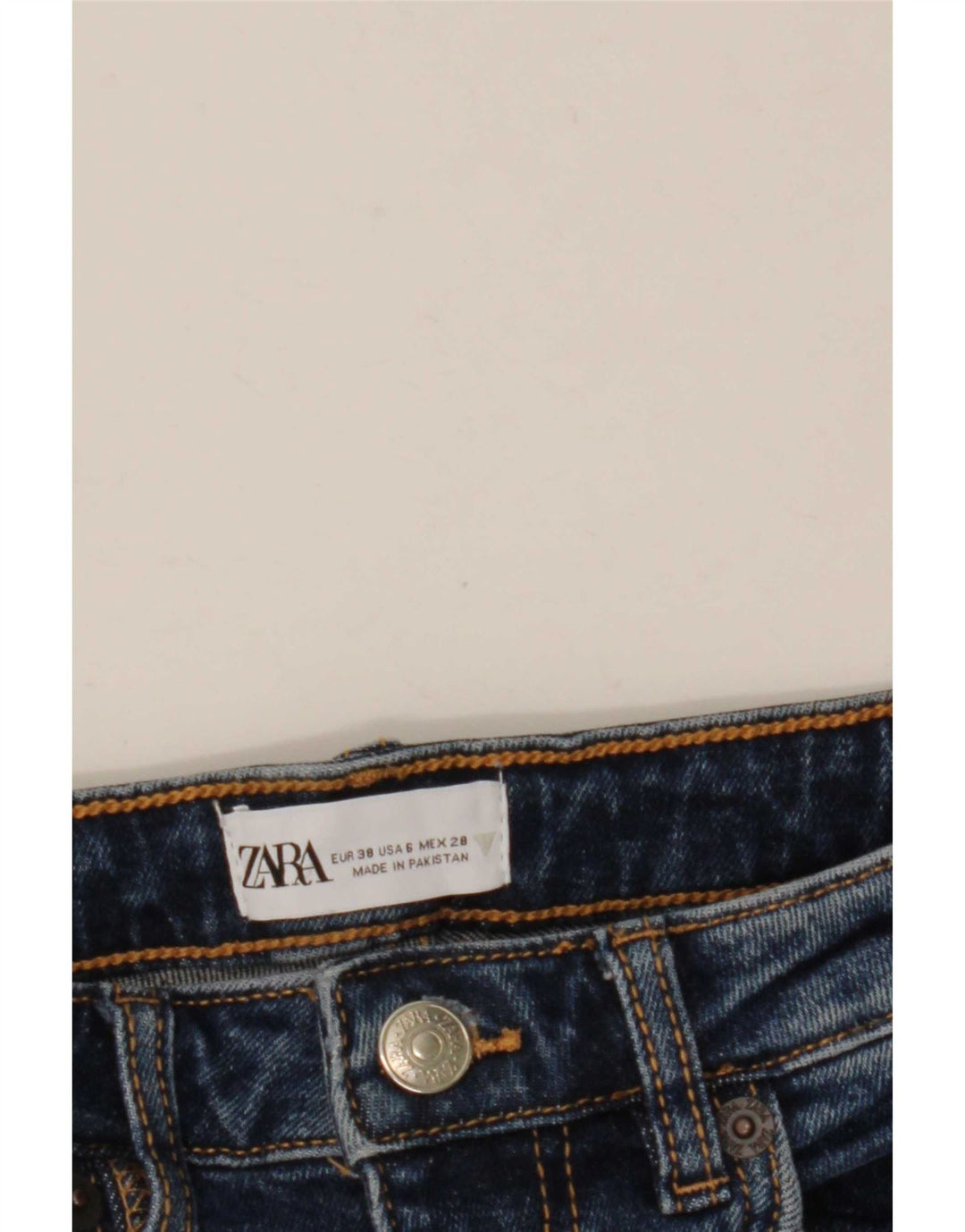 Zara Womens Cropped Jeans EU 38 Small W28 L24 Blue