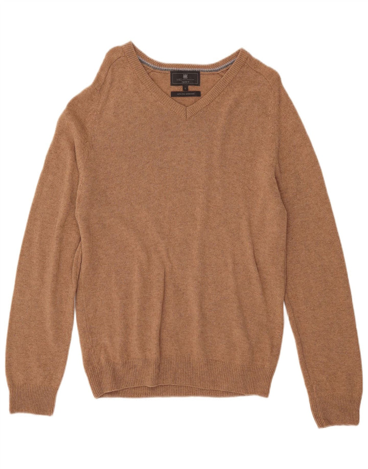 MARKS & SPENCER Herre Regular Fit V-hals sweater lille brun