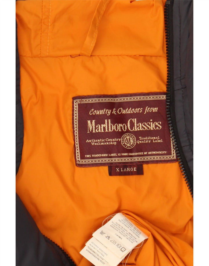 MARLBORO CLASSICS Herre hættepolstret jakke UK 42 XL Sort Colourblock