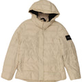 CALVIN KLEIN Polstret hættejakke til kvinder UK 14 Medium Off White Polyester