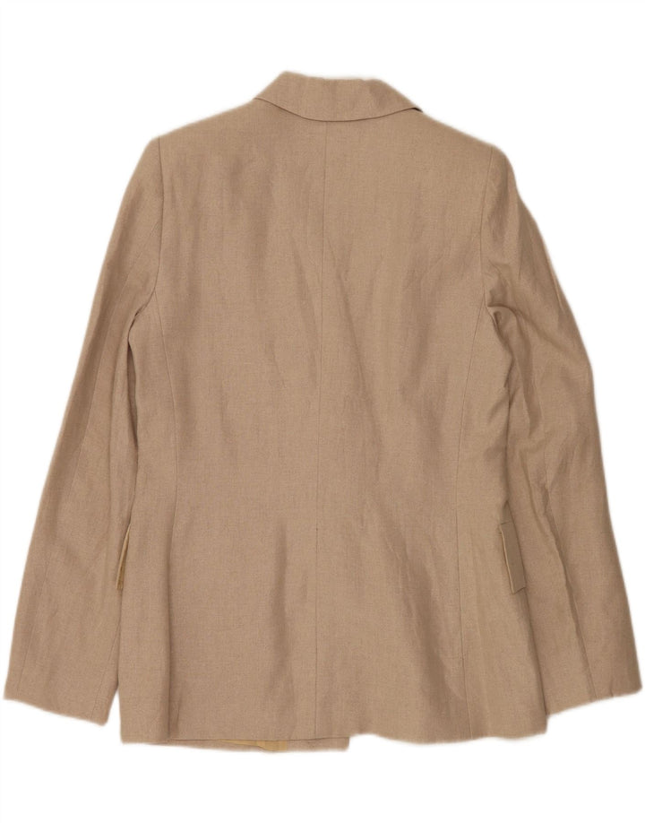 Gai Mattiolo Dame 1 Knap Blazer Jacket UK 16 Large Beige Linen
