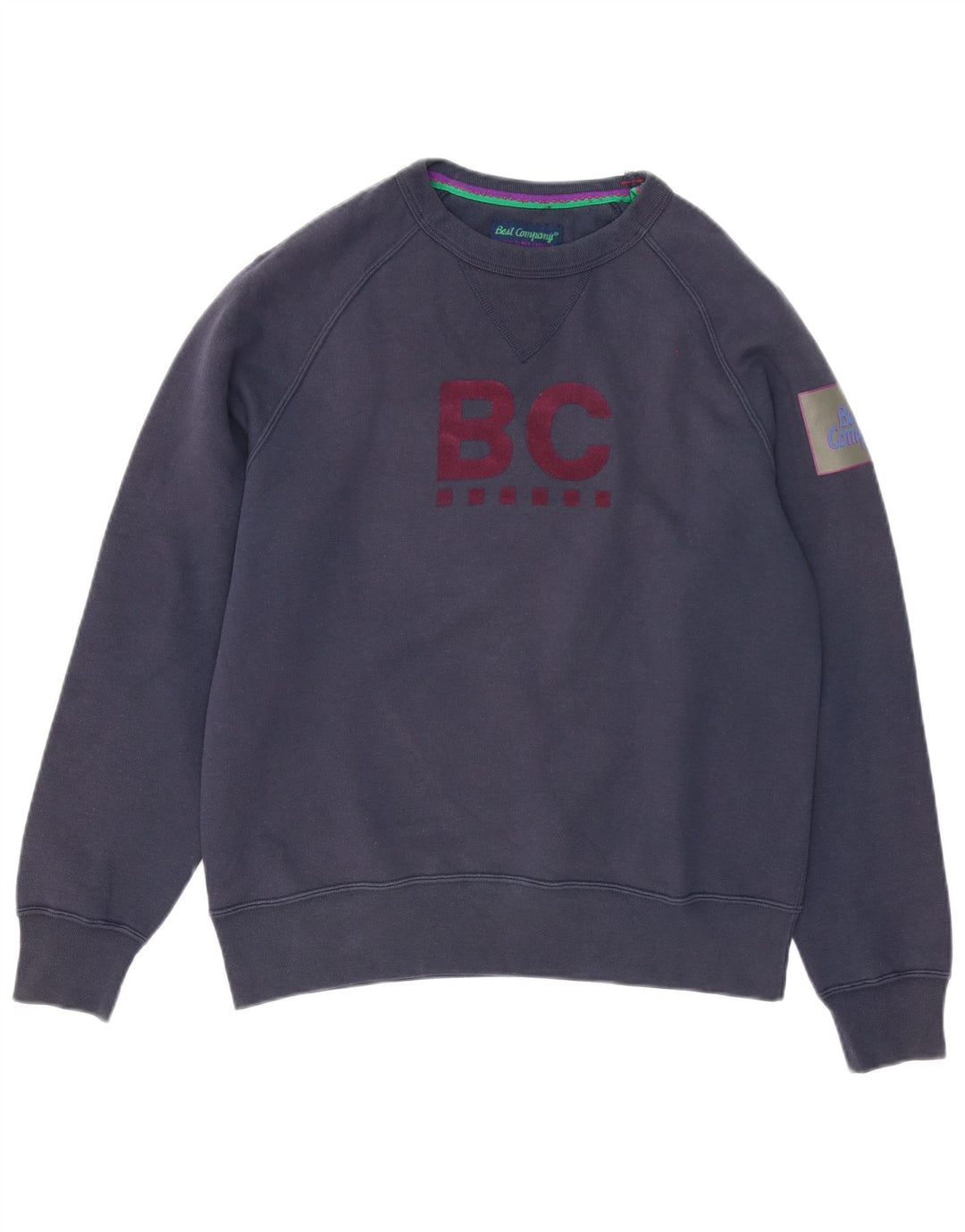 Bedste Firma Herre Grafisk Sweatshirt Jumper Medium Navy Blue Polyester
