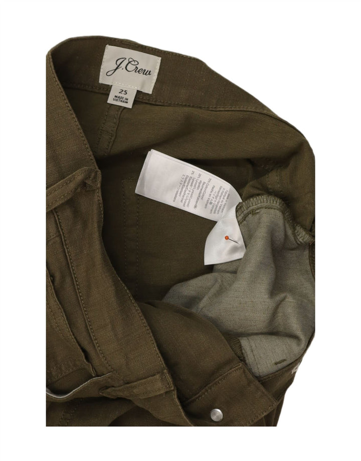 J. CREW Womens Bootcut Casual Trousers W25 L25 Khaki Cotton