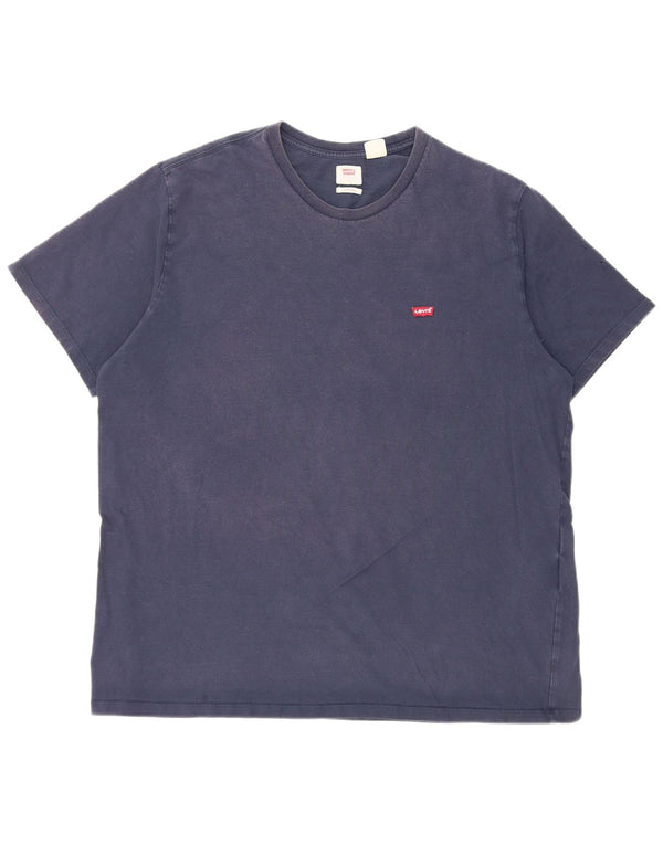 Levi's herre T-shirt top XL marineblå bomuld