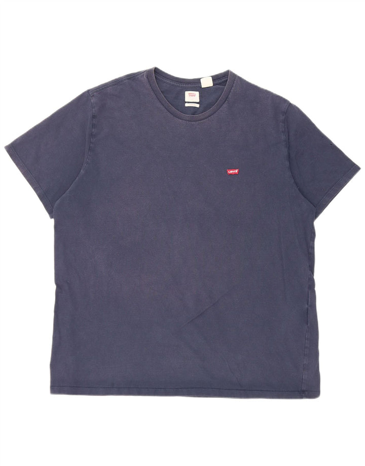 Levi's herre T-shirt top XL marineblå bomuld