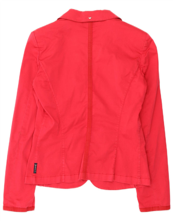 Armani Jeans Dame 3 Button Blazer Jacket US 8 Medium Pink Bomuld