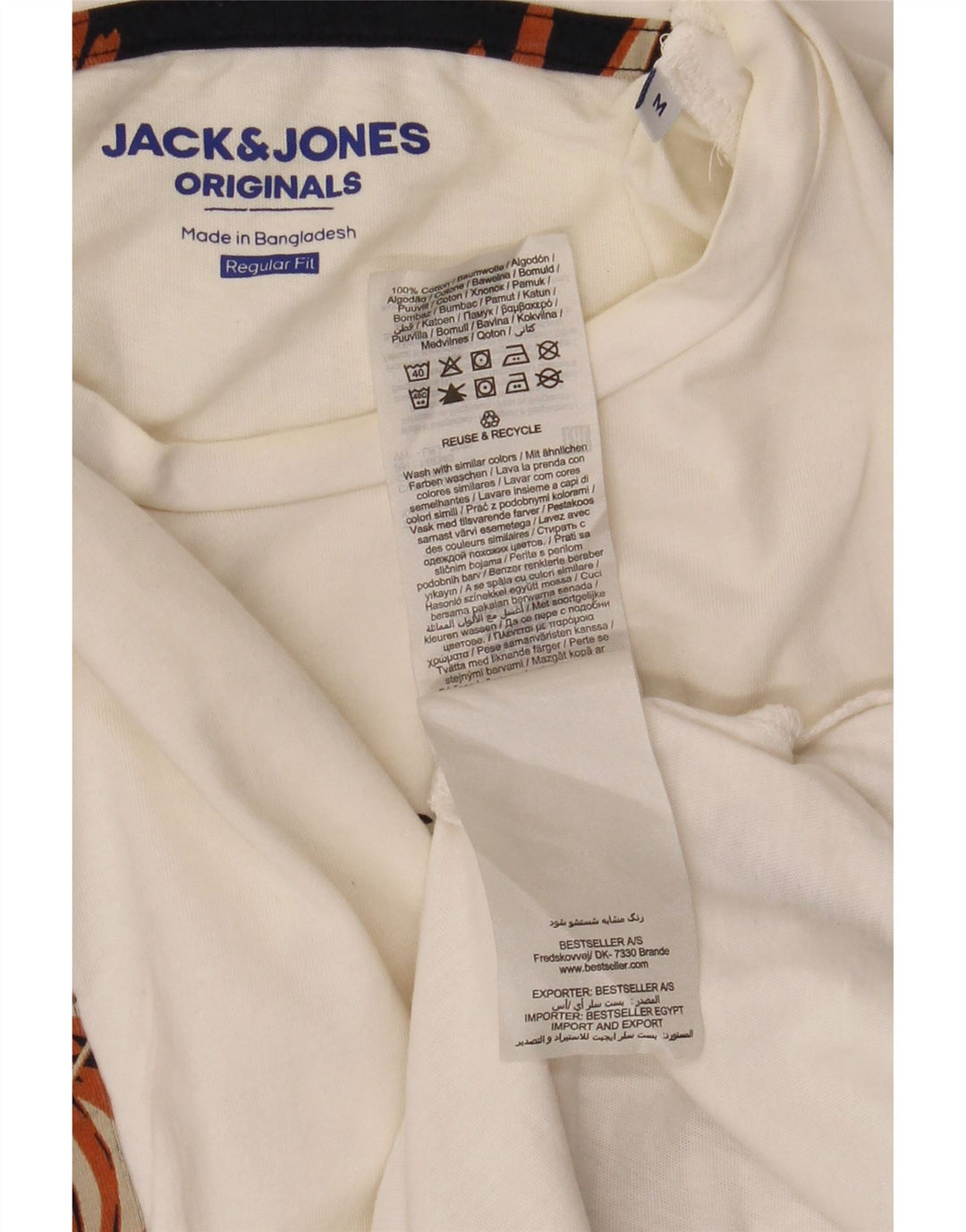 Jack & Jones Herre Regular Fit Grafisk T-shirt Top Medium White Floral