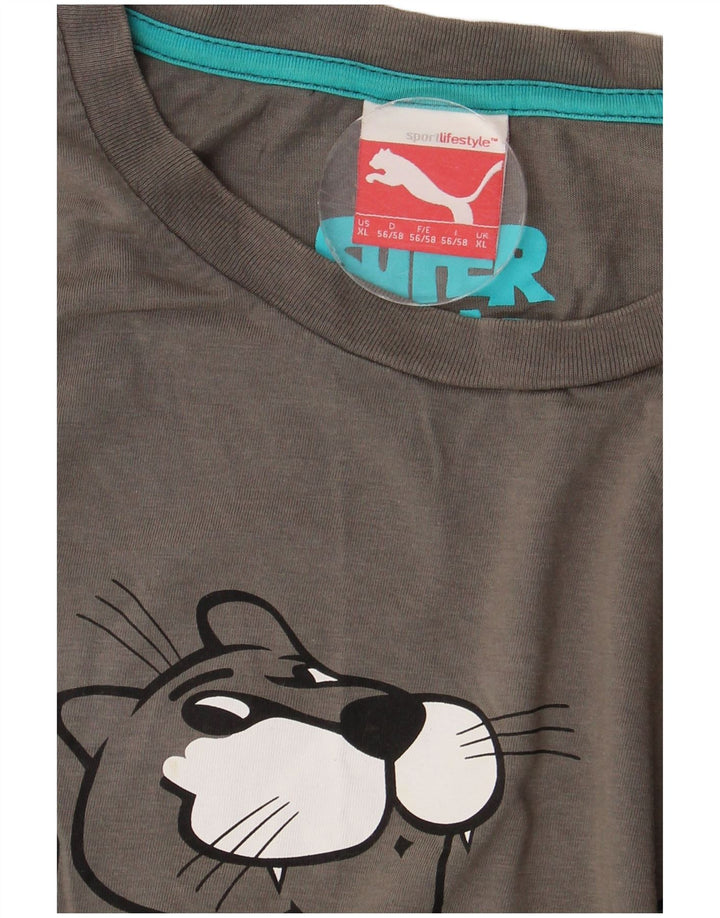PUMA Grafisk T-shirt top til mænd XL Grå