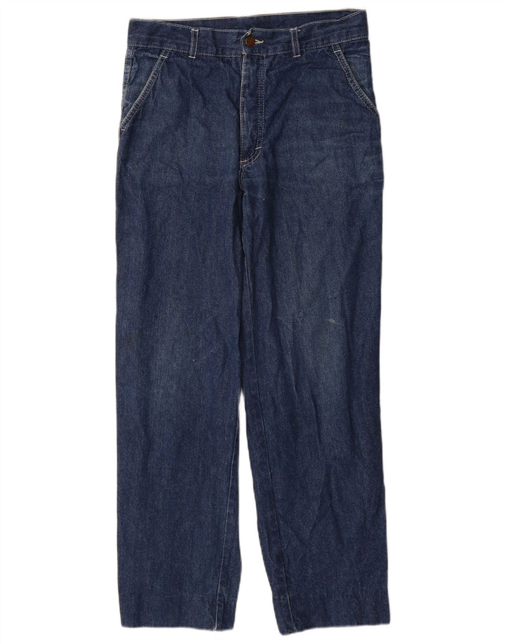 Vintage Dame Cargo Straight Jeans W29 L29 Marineblå Bomuld