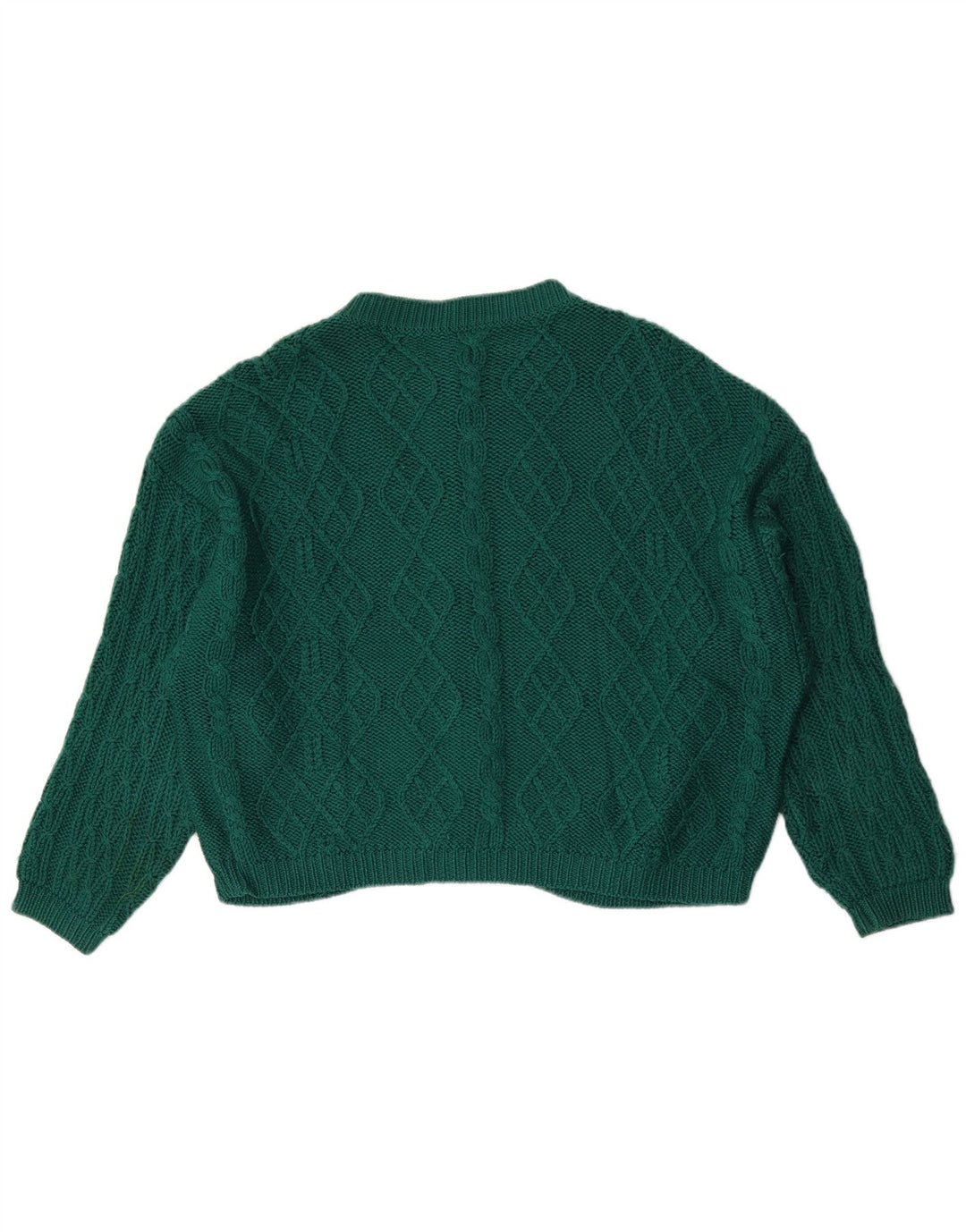 Benetton Dame Cardigan Sweater UK 16 Stor Grøn Uld