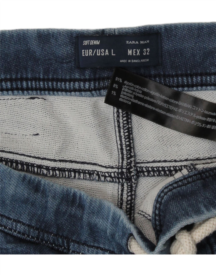 Zara Herre Shorts Large W32 Blå Bomuld