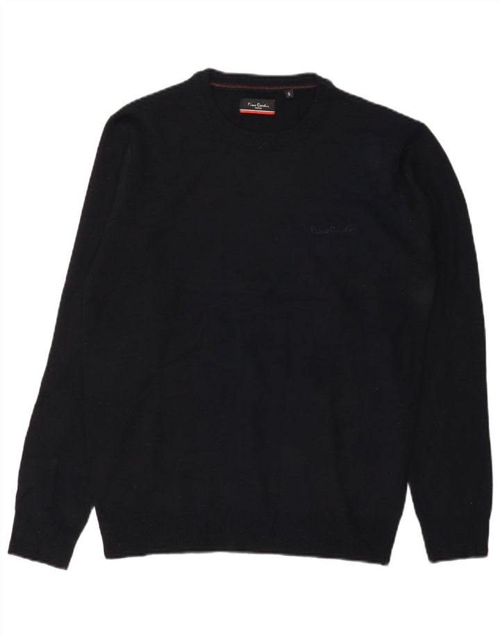 PIERRE CARDIN Herre sweater med rund hals, lille sort akryl