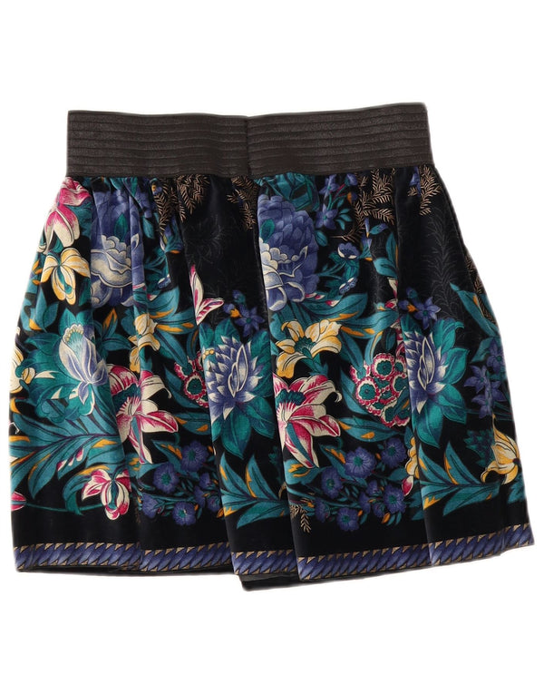 Vintage Womens Velvet Pleated Skirt W26 Small Multicoloured