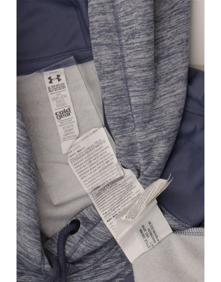 UNDER ARMOUR Dame Cold Gear Hættetrøje Jumper UK 18 XL Blå Flecked