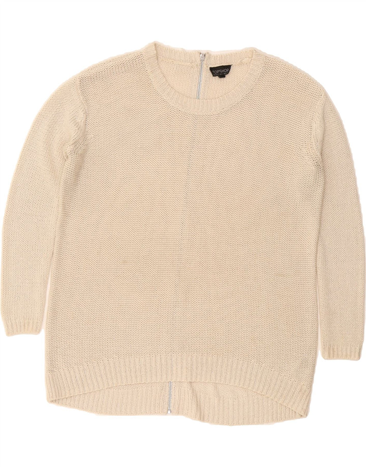 TOPSHOP Womens Oversized Cardigan Sweater UK 8 Small Beige Acrylic Vintage Topshop and Second-Hand Topshop from Messina Hembry 