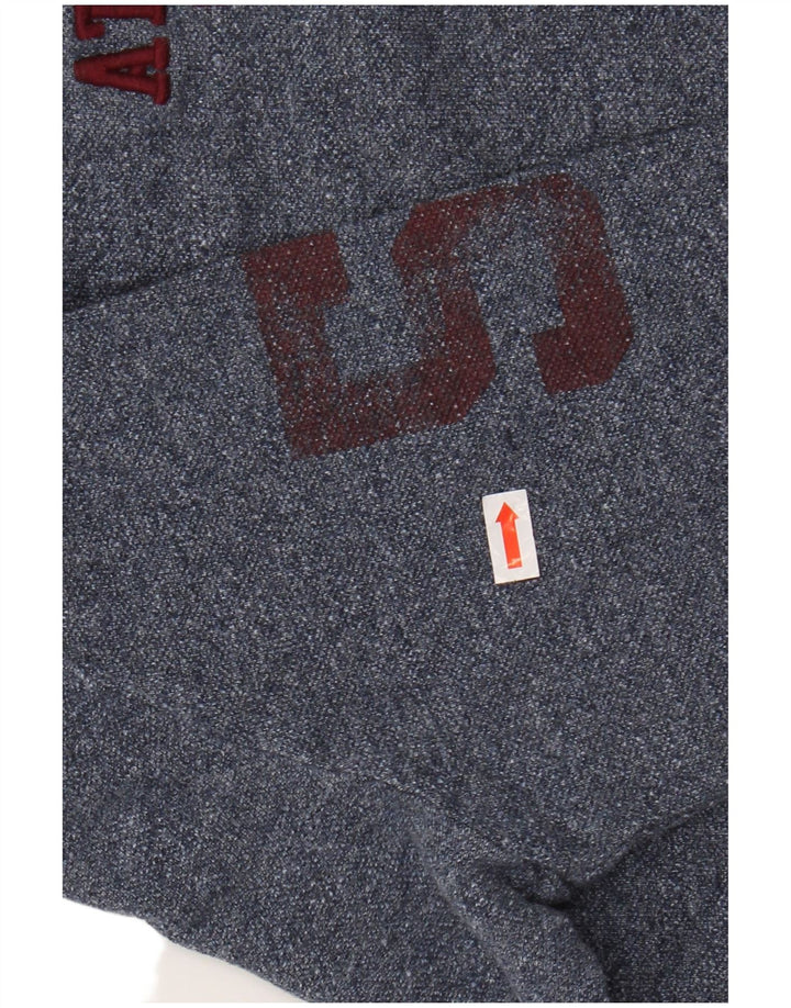 SUPERDRY Herre grafisk langærmet poloshirt Lille marineblå bomuld