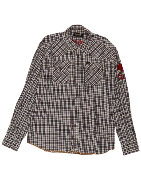 Scotch & Soda Herre grafisk skjorte 2XL sort ternet bomuld