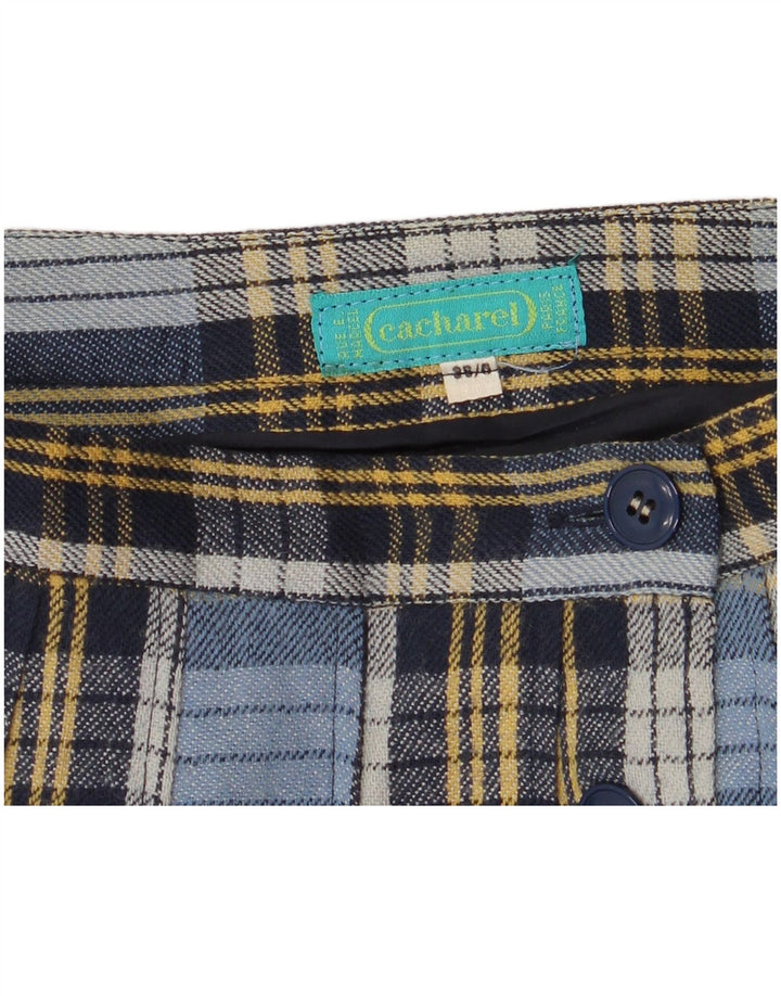 Cacharel Plisseret nederdel til kvinder W24 XS Blå plaid polyester