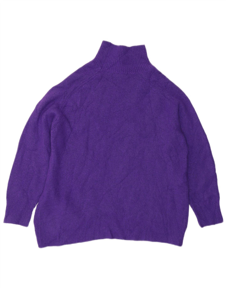 Massimo Dutti Dame Oversized Roll Neck Jumper Sweater UK 10 Small Purple