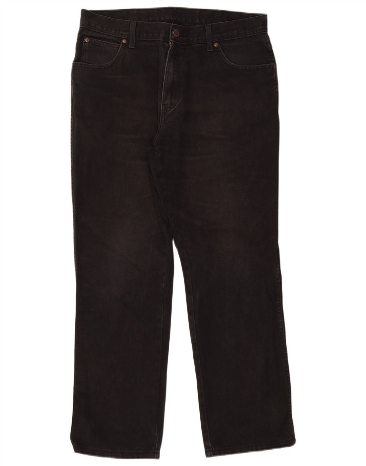 Wrangler Herre Regular Fit Straight Jeans W36 L30 Sort Bomuld
