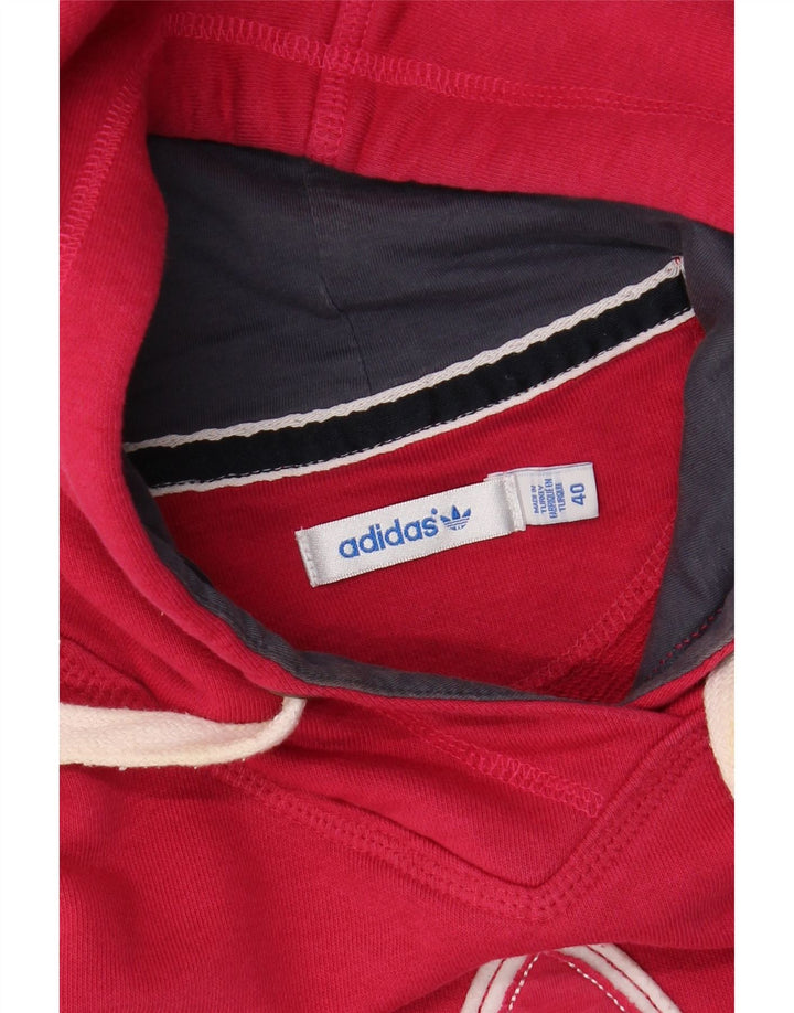 ADIDAS Womens Graphic Hoodie Jumper EU 40 Medium Pink