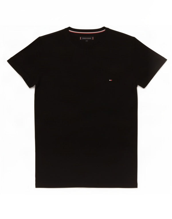 Tommy Hilfiger Herre T-Shirt Top Medium Sort Bomuld