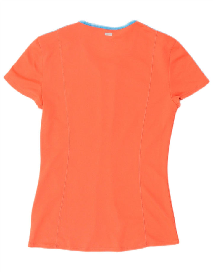 ADIDAS Dame Climalite T-Shirt Top UK 4/6 XS Orange Polyester