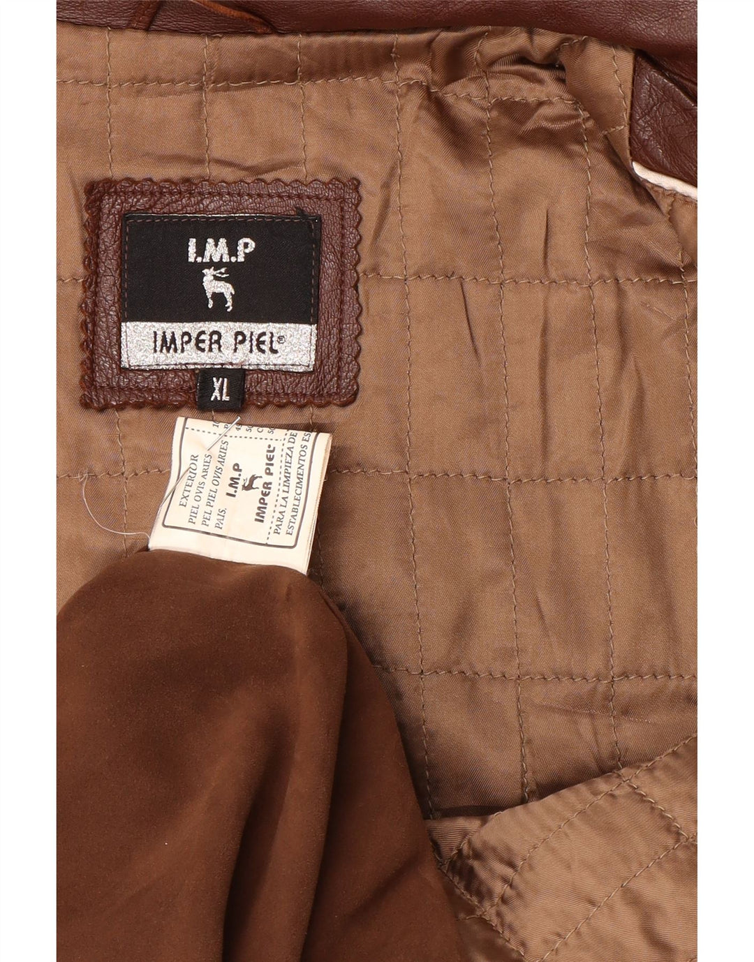 Vintage herre læderjakke UK 42 XL brunt læder