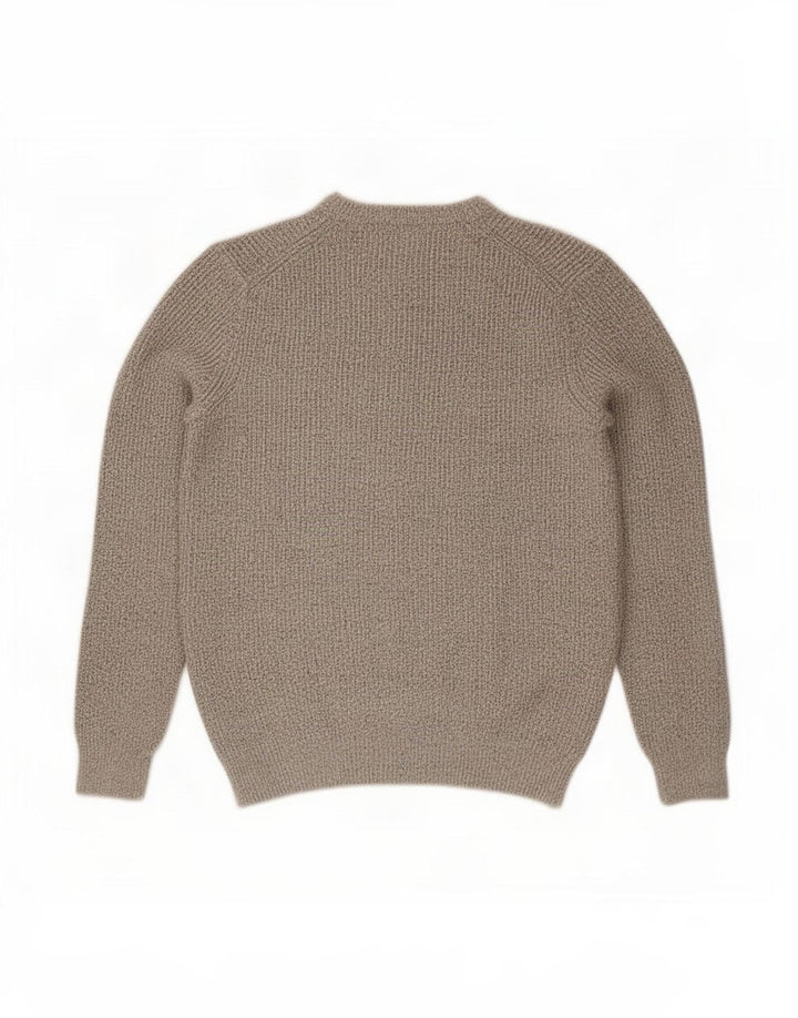 Marks & Spencer Herre sweater med rund hals, lille beige flækket polyester