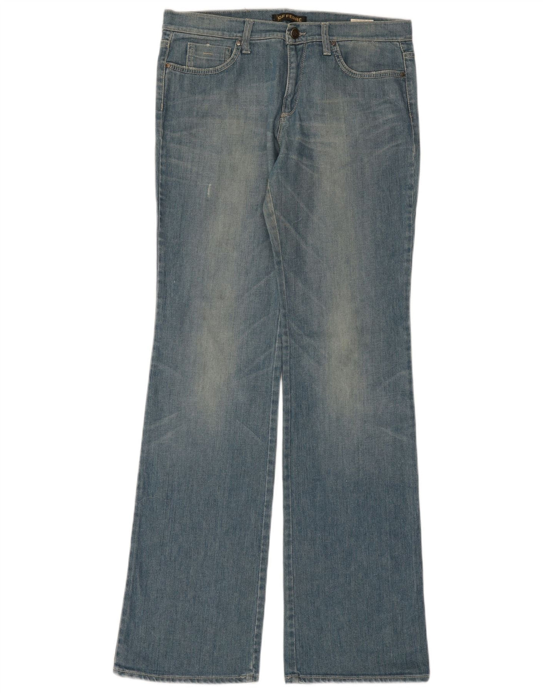 Gianfranco Ferre Dame Grafisk Bootcut Jeans W31 L35 Blå Bomuld