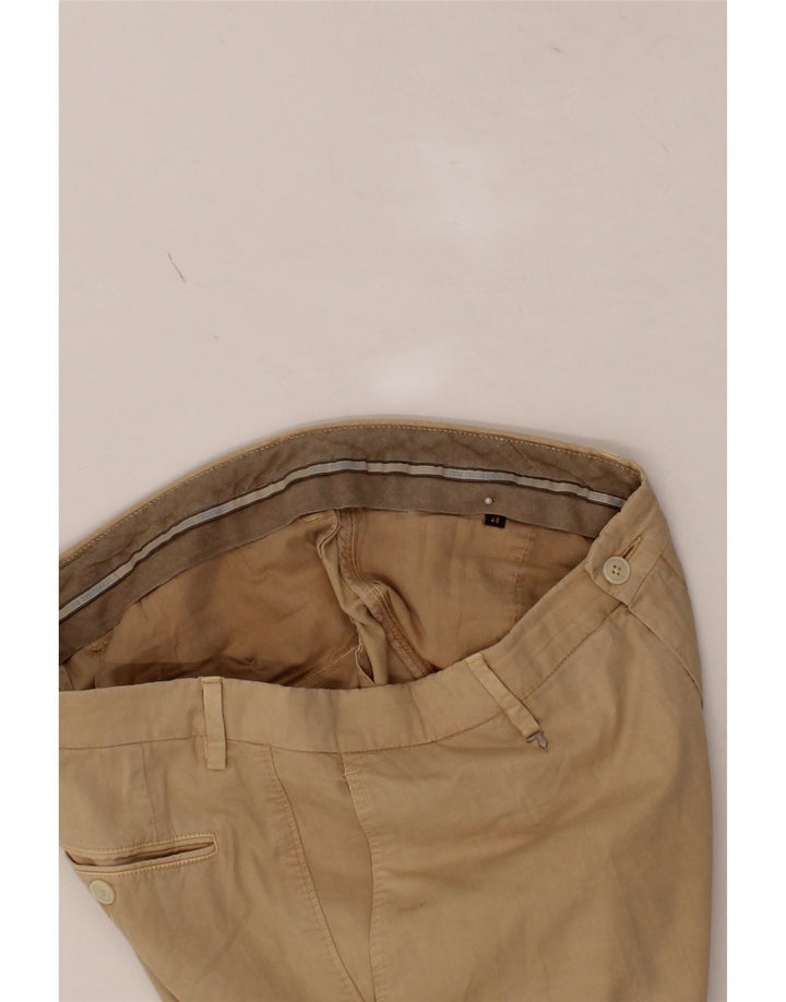 TRUSSARDI Mens Straight Chino Trousers IT 48 Medium W34 L32 Beige Vintage Trussardi and Second-Hand Trussardi from Messina Hembry 