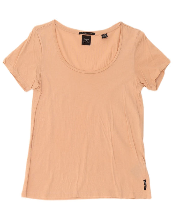 Maison Scotch Dame T-Shirt Top UK 10 Lille Beige Bomuld