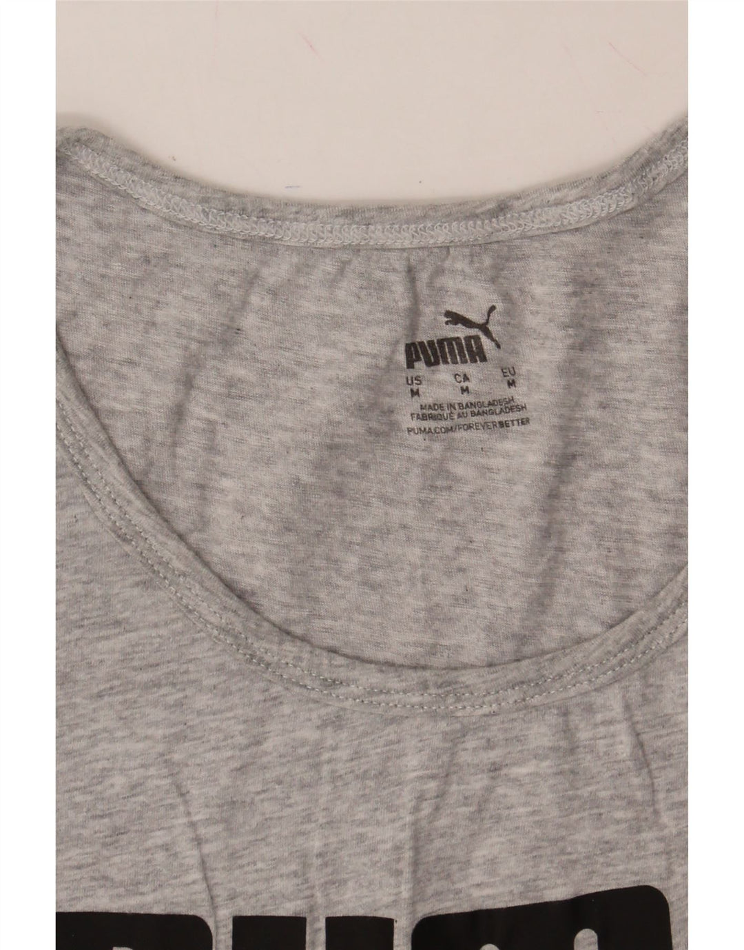 PUMA Womens Graphic Vest Top UK 14 Medium Grey Flecked Vintage Puma and Second-Hand Puma from Messina Hembry 