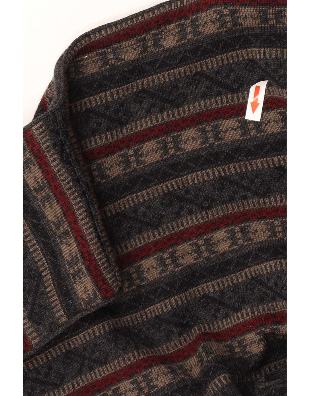 Vintage strik vest til mænd Medium Grey Fair Isle Virgin Wool