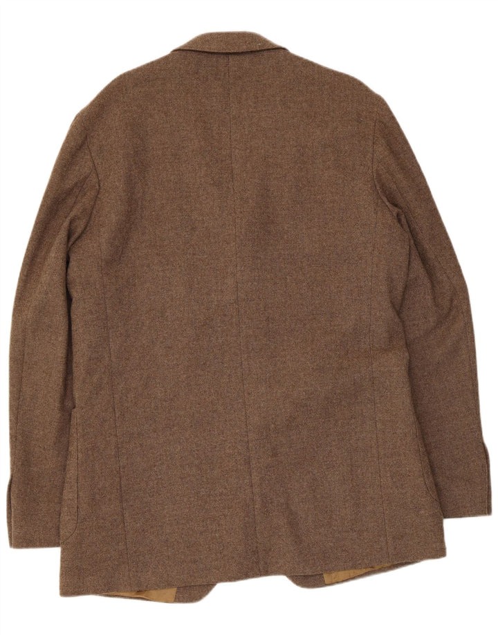 Marks & Spencer Herre 3-knaps blazerjakke UK 42 Large Brown New Wool