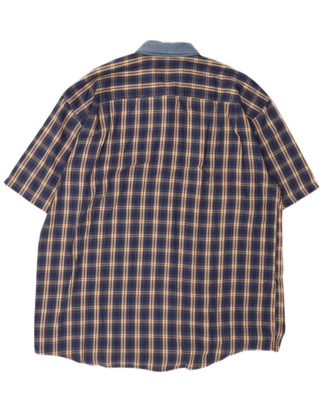 LEE oversized kortærmet flannelskjorte til kvinder, UK 18 XL marineblå ternet