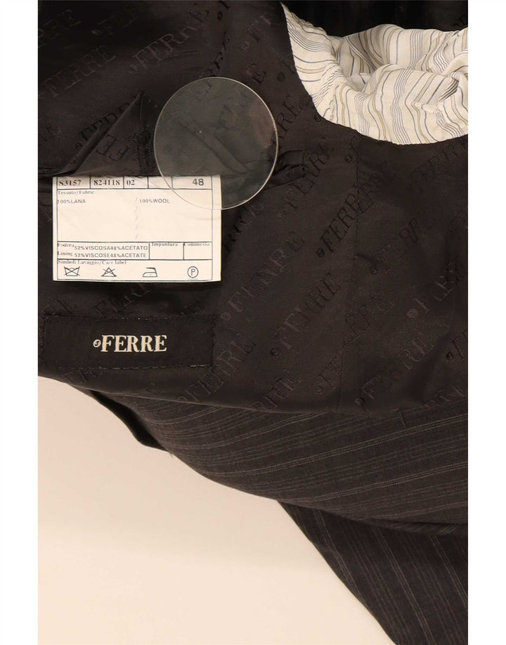 Ferre Herre 3-knaps blazerjakke IT 48 Medium Grey Pinstripe Viscose