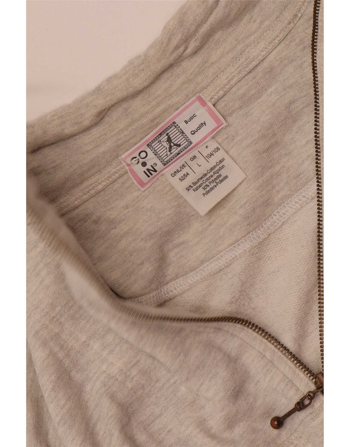 Vintage sweatshirt med lynlås til mænd, stor grå bomuld