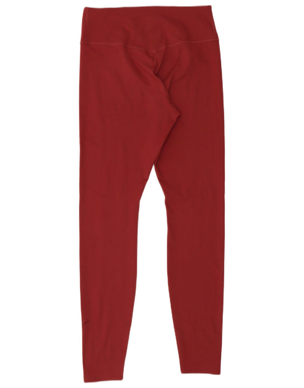 Nike Dame Leggings UK 12 Medium Burgundy Polyester